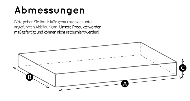 Abmessungen - Outdoor Sitzauflagen & Überzüge für Outdoor Sitzauflagen